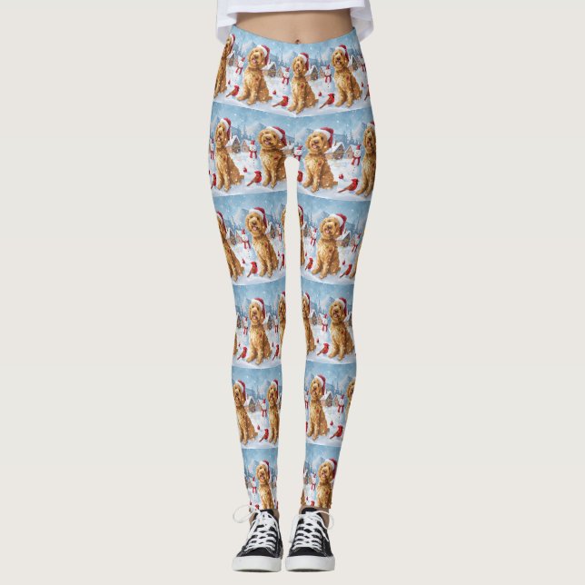Legging Goldendoodle Winter Wonderland Natal Joy (Frente)