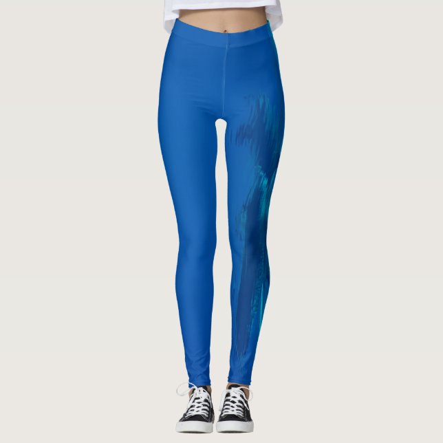Legging Golfinhos e oceanos azuis, chalé e água (Frente)