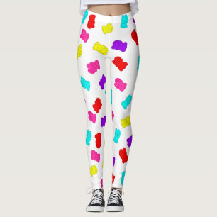 Legging goma ursos doce colorido arco-íris