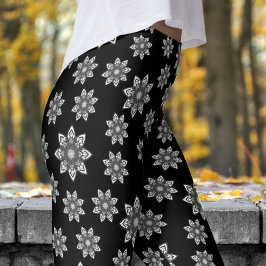 Legging Gorgeous Black Mandela Pattern