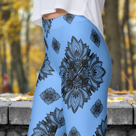 Legging Gorgeous French Blue Mandela Pattern