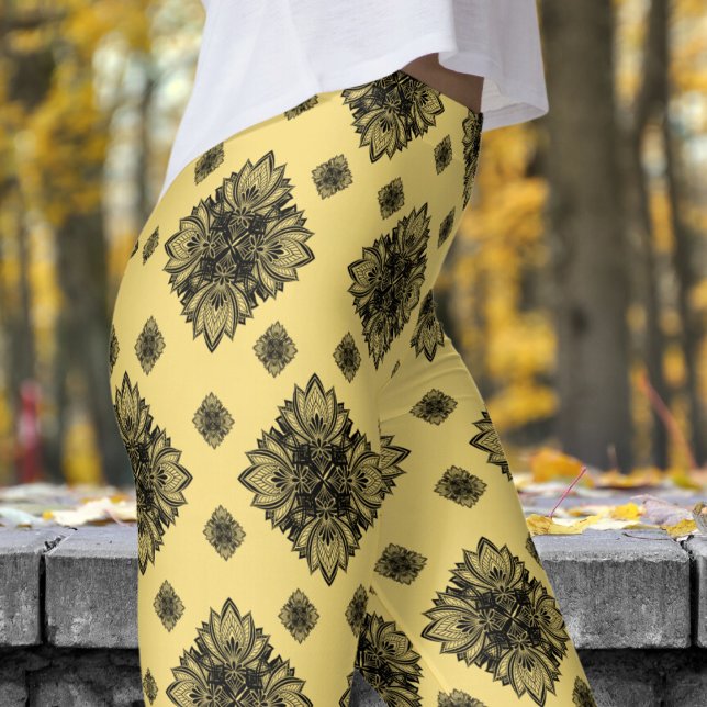 Legging Gorgeous Jasmin Yellow Mandela Pattern (Mandela on Jasmin)