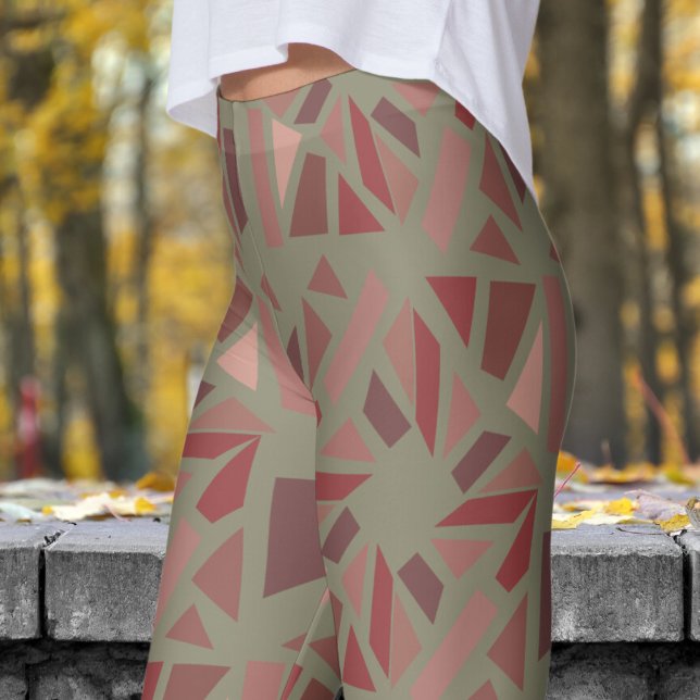 Legging Gorgeous Lemon Chiffon Green Mosiac Patterno (Blocks Mosiac on Lemon Chiffon Leggings)