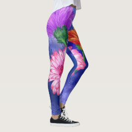 Legging Gorgeous Three Color Gerberas - Desenho De Arte Mi