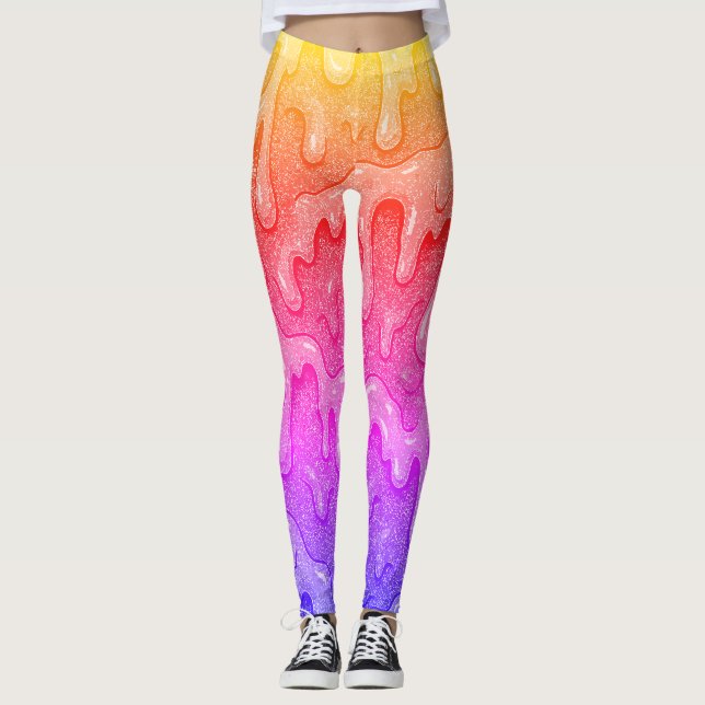 Legging Gota de lodo gradiente arco-íris (Frente)