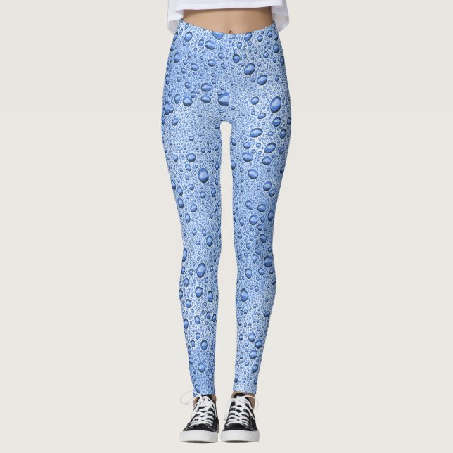 Legging Gotas de água azul (Frente)