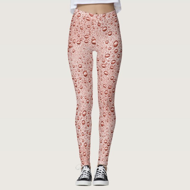 Legging Gotas de água de pessegueira laranja (Frente)