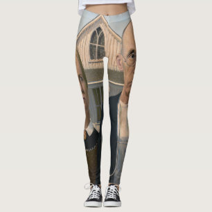 Legging Gótico Americano: Campo de vida pobre fazendeiro r