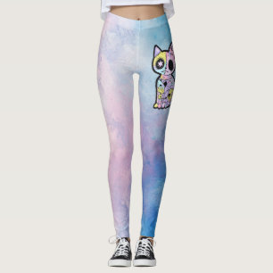 Legging Gótico de Kawaii Cute Pastel - Cachorro Gótico
