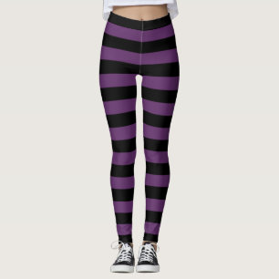 Legging Gótico listrado preto e roxo