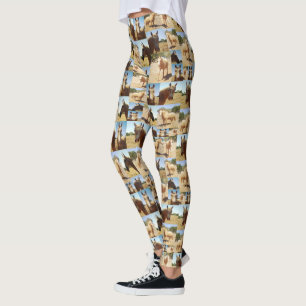 Legging **"Grace do Ouro: Uma Colagem de Fotos do Palomino