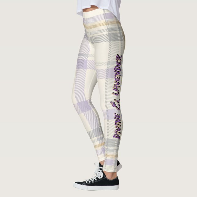 Legging Grace Ivory & Lavender Luxe Plaid Pattern Vol 72 (Esquerda)