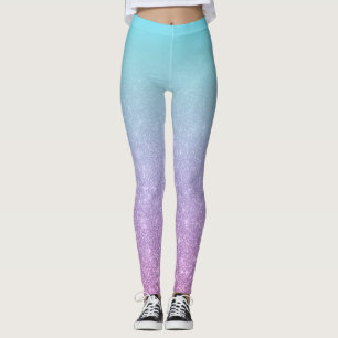 Legging Gradação de Ombre Azul Roxo Chic