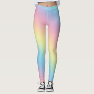 Legging Gradação do arco-íris de Pastel Suave