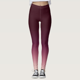 Legging Gradação Elegante de Ombre Vermelho de Vinho Bor