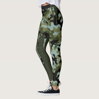 Legging Grade azul do lago camouflage da floresta do