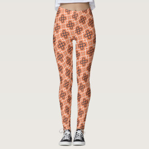 Legging Grade Geométrica Diagonal com Laranja e Azul