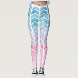 Legging Gradient Chevron: Padrão De Arenque De Arenque De