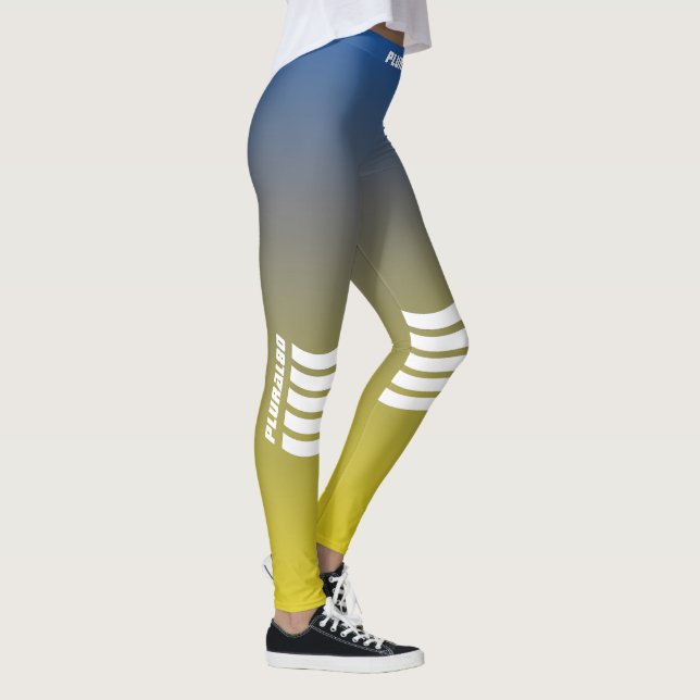 Legging Gradiente amarelo-azul esportado monograma (Direita)
