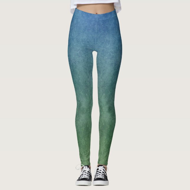 Legging Gradiente Azul para Verde (Frente)