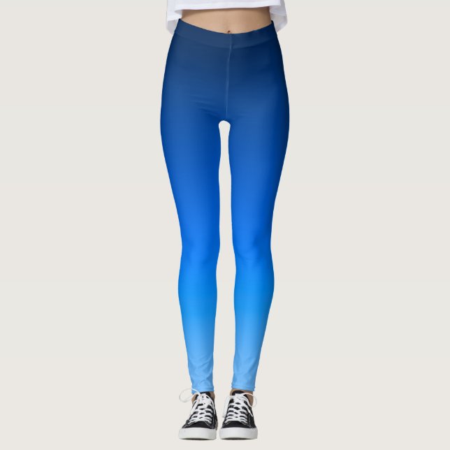 Legging Gradiente Azul Real Moderno Ombre Atlético (Frente)