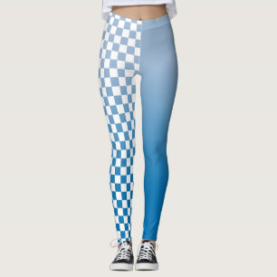 Legging Gradiente Azul Sky e Padrão Verificado