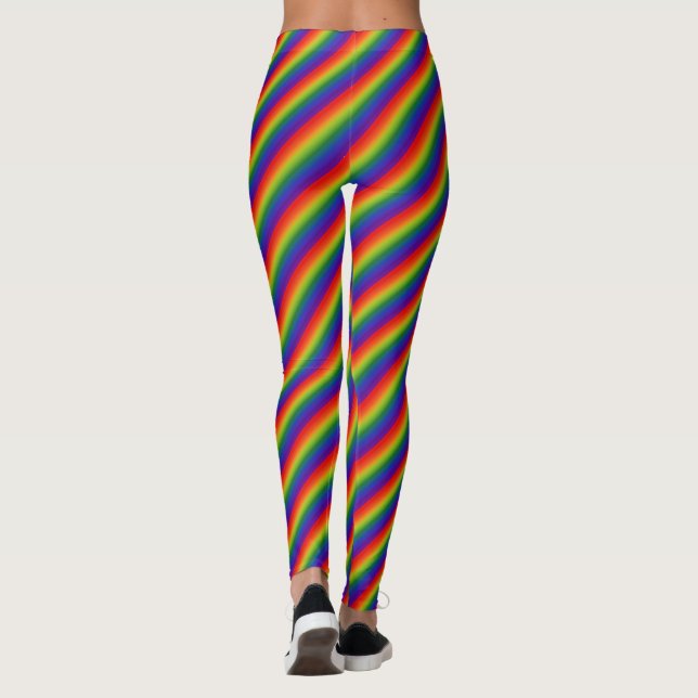 Legging Gradiente de Arco-íris Listrado (Verso)