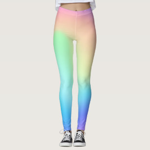 Legging gradiente de arco-íris ombre holográfico Vaporwa