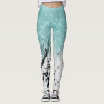 Legging Gradiente de Brilhante Moderno do Mármaco Branco A<br><div class="desc">Este design moderno e glamouroso é uma fusão de duas tendências populares de design, brilho e mármore. Ele apresenta uma fita azul aqua imprimida com sequência de brilho estriado ombre sobre um fundo de mármore contemporâneo branco e preto. É elegante, chique e na moda! ***NOTA DE DESIGN IMPORTANTE: Para qualquer...</div>