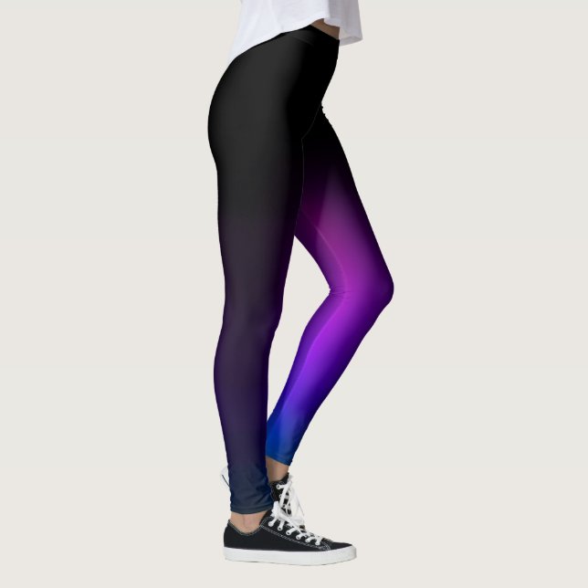 Legging Gradiente de Brilho Violeta Preto (Direita)