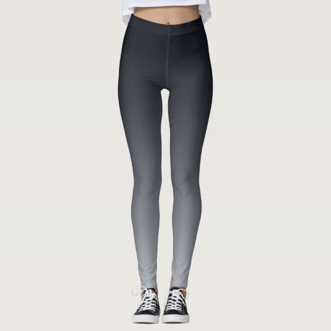 Legging Gradiente de cinza negra. Ombre. (Frente)