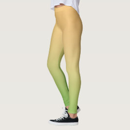 Legging Gradiente de Cor Amarela Verde Moderno Simples