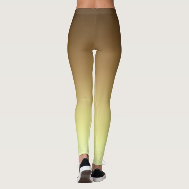 Legging Gradiente de cor Dourada moderno e castanho simple (Verso)
