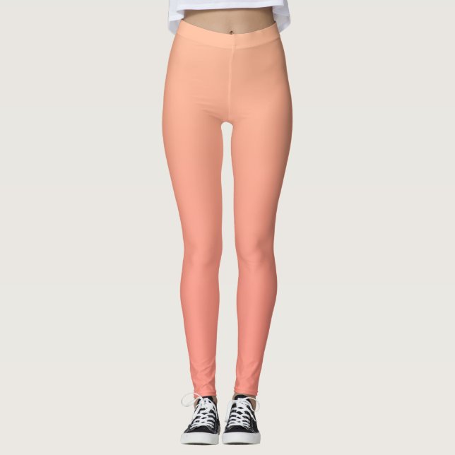 Legging Gradiente de Coral Rosado  (Frente)