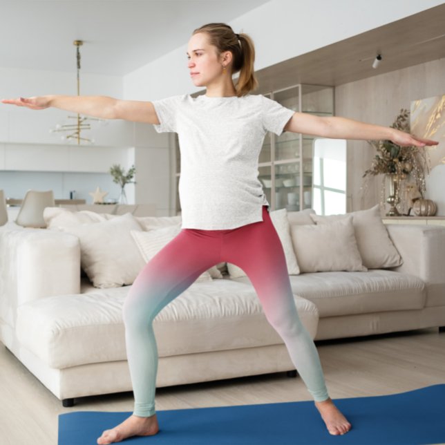 Legging Gradiente de Ombre Azul Cor-de-Rosa (Criador carregado)