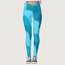 Legging Gradiente de ondas do oceano azul