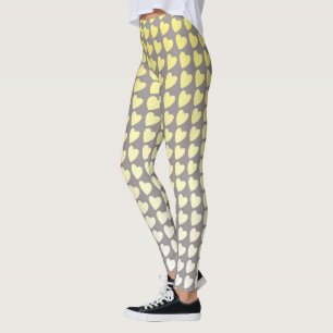 Legging Gradiente de Padrão Coral Amarelo e Cinza da Trend