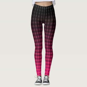 Legging Gradiente de padrão vermelho e preto