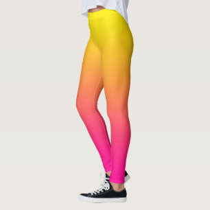Legging Gradiente de Rosa magenta amarelo