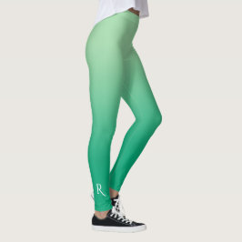 Legging Gradiente de Verde Claro a Escuro com Monograma El