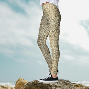 Legging Gradiente Dourado Moderno Espelhado Brilhante Glam