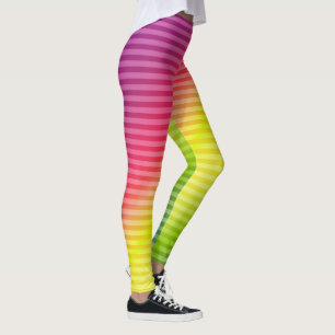 Legging Gradiente fluorescente neon brilhante arco-íris om