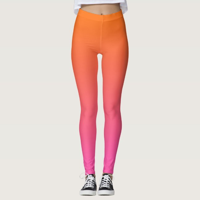 Legging Gradiente Laranja e Rosa (Frente)