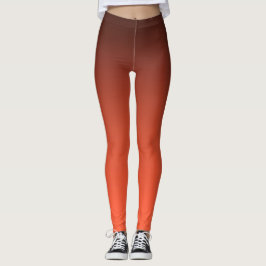 Legging Gradiente Laranja Queimado Ombre Quente