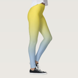 Legging Gradiente na moda amarelo a azul claro