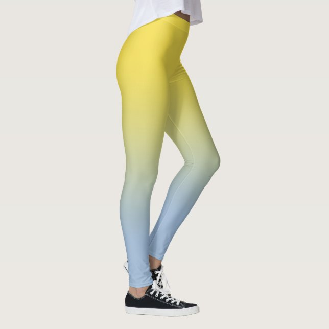 Legging Gradiente na moda amarelo a azul claro (Direita)