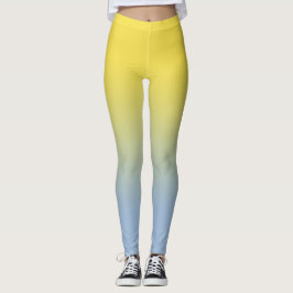 Legging Gradiente na moda amarelo a azul claro