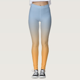 Legging Gradiente na moda Azul Claro a Laranja