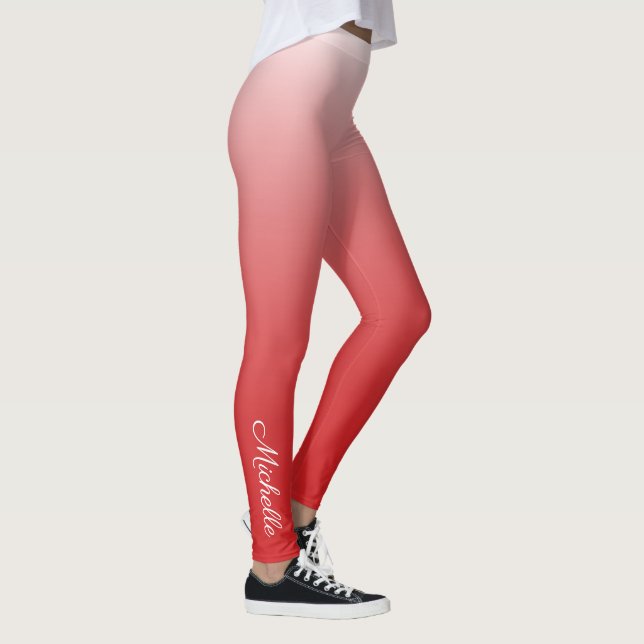 Legging Gradiente personalizado vermelho-vivo (Direita)