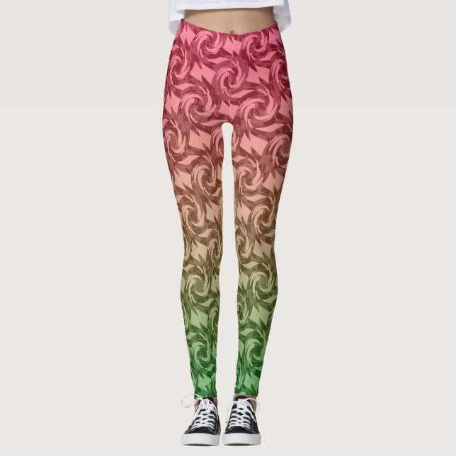 Legging Gradiente rosa verde (Frente)